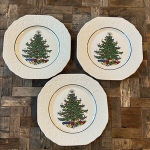 Cuthbertson Dickens Embossed English Dinner Plate Set of 3